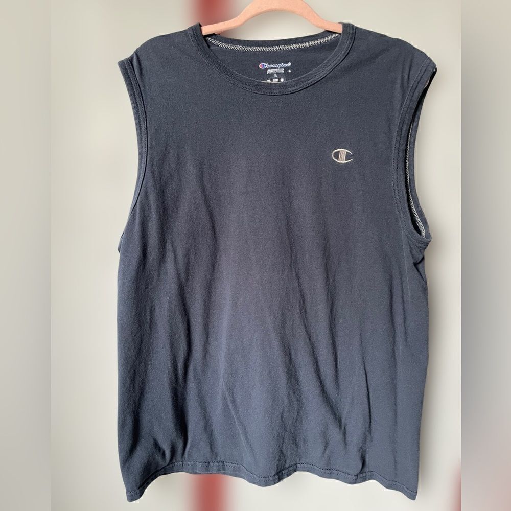 Champion Navy Blue Men’s Muscle Tee (Size: Large) - Picture 4 of 8